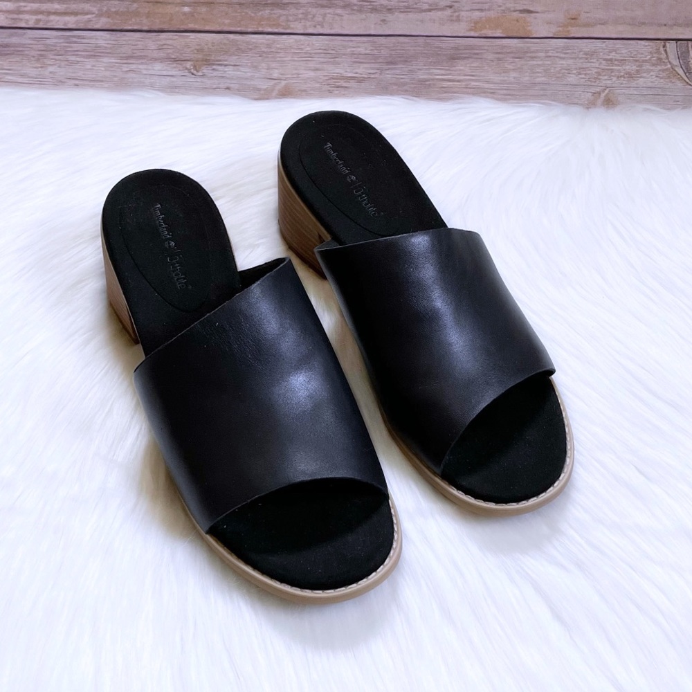 Timberland Laguna Shore Black Leather Mule Sandals - Picture 3 of 8